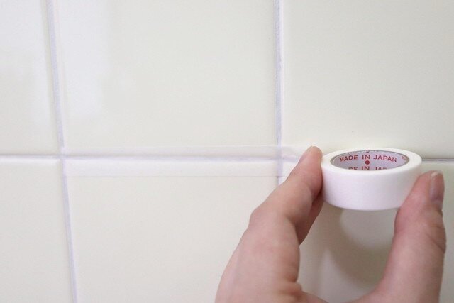 ダイソー　マスキングテープ　カビ汚れ防止　画像　新作　タイル　浴槽